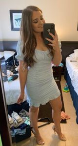 Boutique Puff Sleeve Dress Blue Size M Photo 0