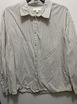 The Row All: Tan Striped Button Up Top Photo 0