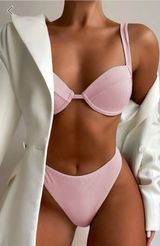 Light Pink High Waisted Bikini Size M Photo 0