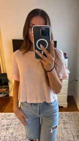 Francesca’s Pink Knit T-Shirt Photo 0