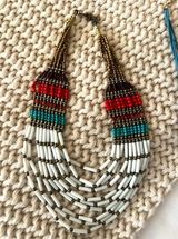 Southwestern style beaded necklace Red Photo 0