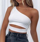 White Fox Boutique First Love Crop White  Photo 0