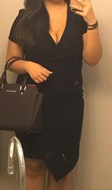 Bisou Bisou Black Asymmetric Wrap Dress Photo 0