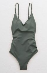 Sage Green Triple Rings Open Side V-Neck
One Piece Swimsuit Photo 0