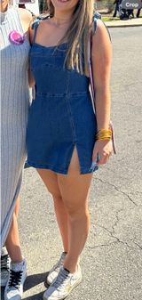 Tie sleeves denim dress Photo 0