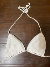 White Knit Bikini Top Size XS Photo 0