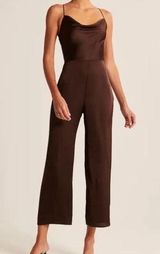 Abercrombie & Fitch Abercrombie Brown satin jumpsuit Photo 0