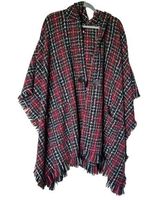 Torrid Ruana Soft Knit Poncho Sweater Red Toggle Closure One Size Photo 0