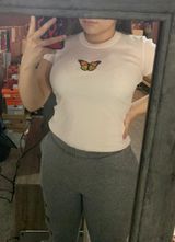 Brandy Melville Butterfly Crop Top Photo 0