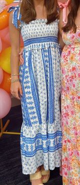 Blue Floral Maxi Dress Photo 0