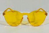 Yellow Acrylic Circle Sunglasses Photo 0