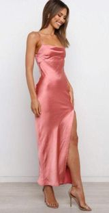 Petal & Pup Cheya Rose Pink Satin Midi Dress 10 Photo 0