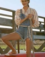 NWT Hidden Frayed Denim Short Overalls Jean Dylan Shortall Photo 0