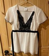 Studio Y Chic White and Black Lace Top size small Photo 0