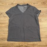 FIGS Women's size Small Heathered Gray Blue Casma Scrub Top V-Neck Photo 0