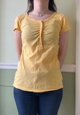 vintage Y2K yellow Henley top Photo 0