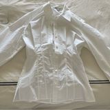 & Other Stories & OTHER STORIES WHITE WAIST CINCHED BUTTON DOWN SHIRT Photo 0