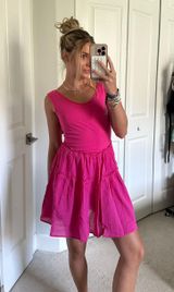 Pink Ruffle Mini Dress Photo 0