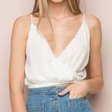 Brandy Melville White Surplice Tank Photo 0
