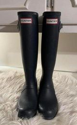Hunter Original Tall Rain Boots - Classic Navy size 6 Photo 0