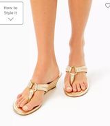 Lilly Pulitzer Gold Metallic Wedge Sandal Photo 0