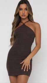 White Fox Boutique Leaving So Soon mini Dress Chocolate Photo 0