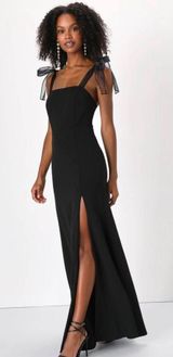 Beloved Elegance Black Tie Strap Mermaid Maxi Dress  Photo 0