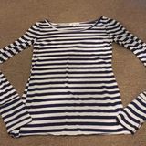 Delia’s long sleeved navy blue and white shirt Photo 0