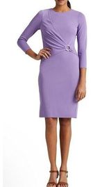 Lauren Ralph Lauren Stretch Crew Neck 3/4 Sleeve Dress Size 6 Purple Photo 0