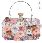 LAUREN LORRAINE Embellished Clutch Evening Bag Bridal Cocktail Prom Handbag NWOT Photo 0