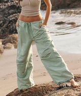 NEW Free People Movement Shape Up Drawstring Pants Mint Size Medium Photo 0