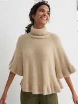 Anthropologie Ruffle Turtleneck Poncho Photo 0