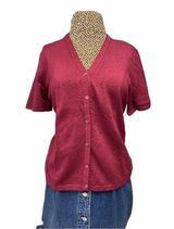 Norton Mcnaughton Vintage 90s  Medium V-Neck Button Short Sleeve Shirt Academia Photo 0