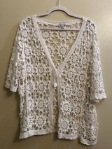 Nina Leonard Crochet Flower Cover-Up Photo 0