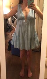 Blue Deep V Dress Size M Photo 0