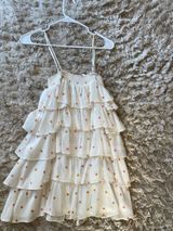 Olivaceous  Ruffle Polka Dot Dress Photo 0