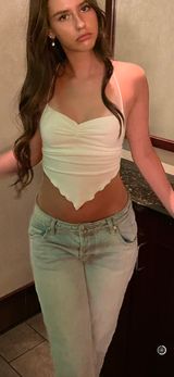 SheIn white lace back top Photo 0