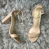 Lulus Taylor nude neutral faux suede sandal high heels women’s shoe size 9 Photo 0