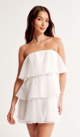 Organza Tiered Strapless Mini Dress Photo 0