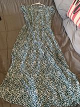 Long Green Floral Dress Size M Photo 0