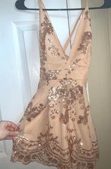 Showpo Rose Gold Sequin Romper Photo 0