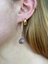 CAbi Purple and Gold Teardrop Dangle Earrings Photo 0