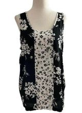 Simply Vera  Wang Women Size Large Sleeveless Floral Black Tank Top 27-130 Photo 0