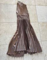 Do+Be NWOT Taupe Silky Pleated Midi cocktail Dress Sz Small Photo 0