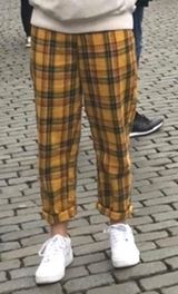 Pretty Little Thing Yellow Plaid Pants Photo 0