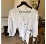 Seafolly  NWT Wrap Blouse White Size XSmall Photo 0