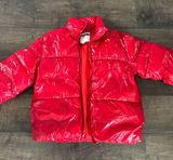 Bright Red Puffer Coat Photo 0