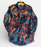 Vintage Panhandle Slim Aztec Western Cowboy Rodeo Shirt 100% Cotton USA READ Photo 0