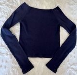 Brandy Melville navy blue off the shoulder top Photo 0