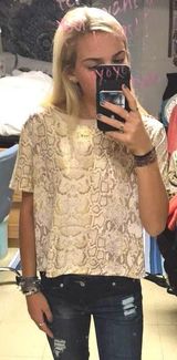 Bar III Animal Print Silk Top Photo 0